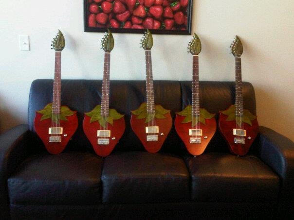A Patch of Musical Harvest Strawberry Guitars for a Numbered Series Promotion